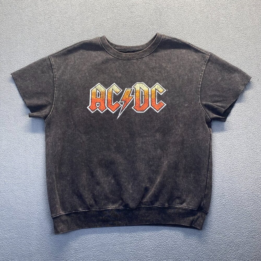 AC/DC Who Made Who Tour 1986 Sweatshirt XL Black Vintage Style Crewneck Rock‎
